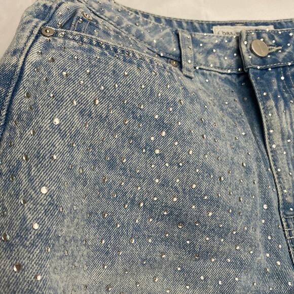 Rhinestone Festival Sparkle Cutoff Distressed Denim Shorts Pockets Sz 5 / 26 - Picture 2 of 10